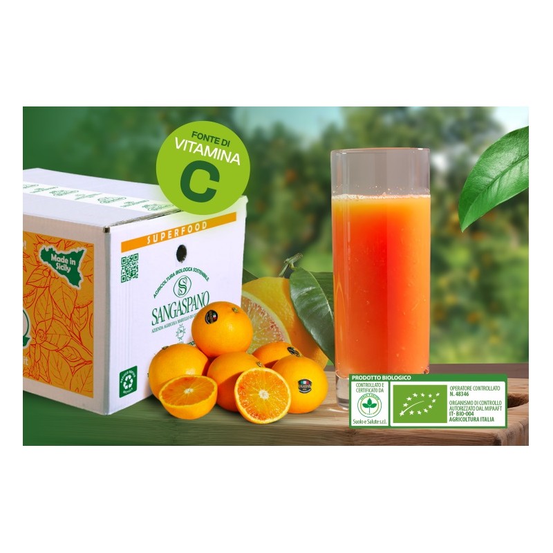 Organic Tarocco oranges for juice 17kg