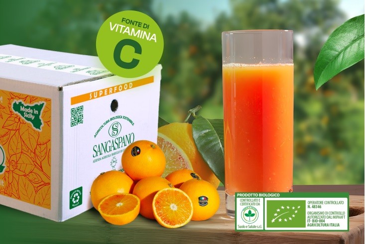 Organic Tarocco oranges for juice 17kg