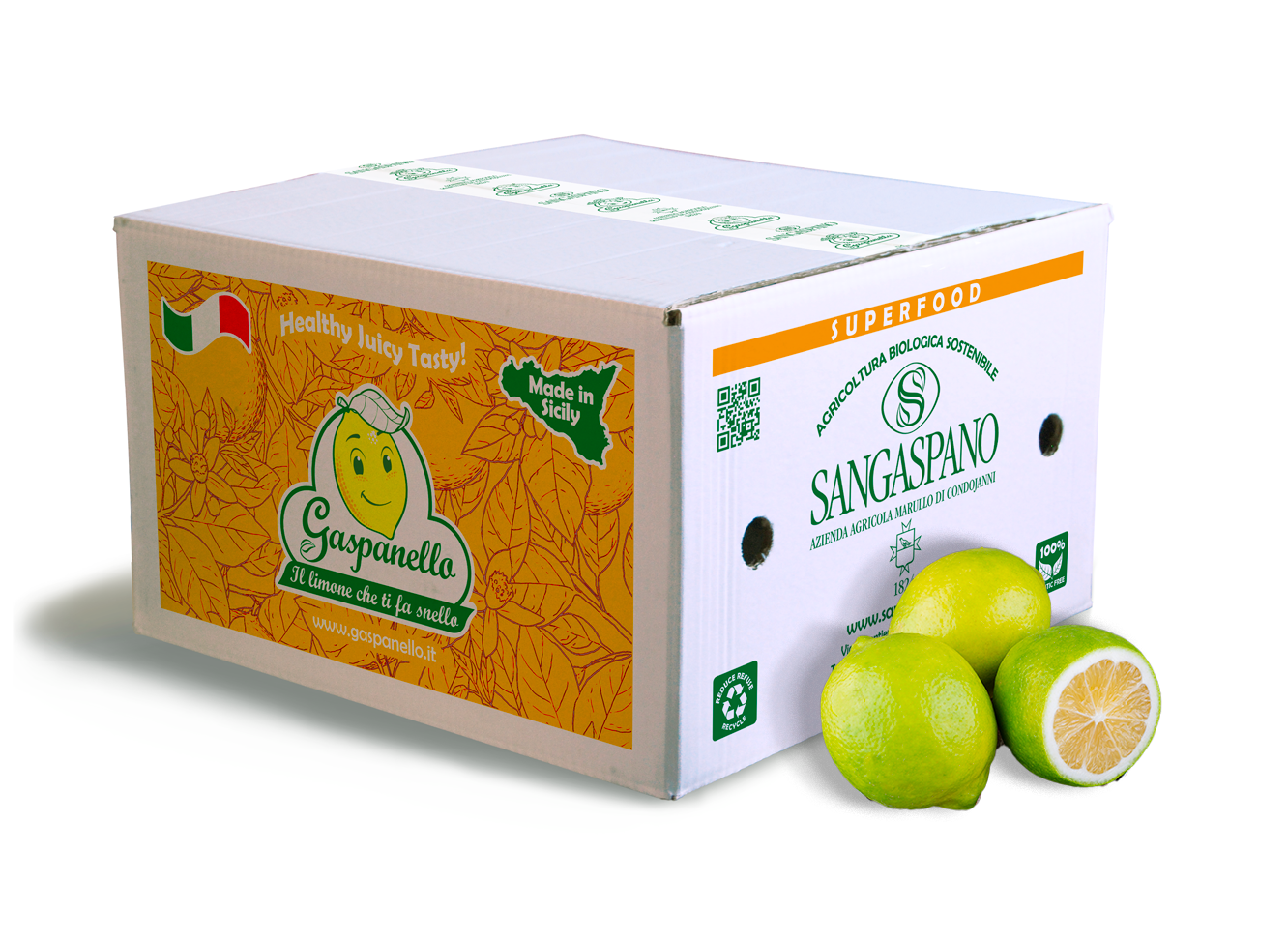 Box with 4 kg of Green summer lemons Bio