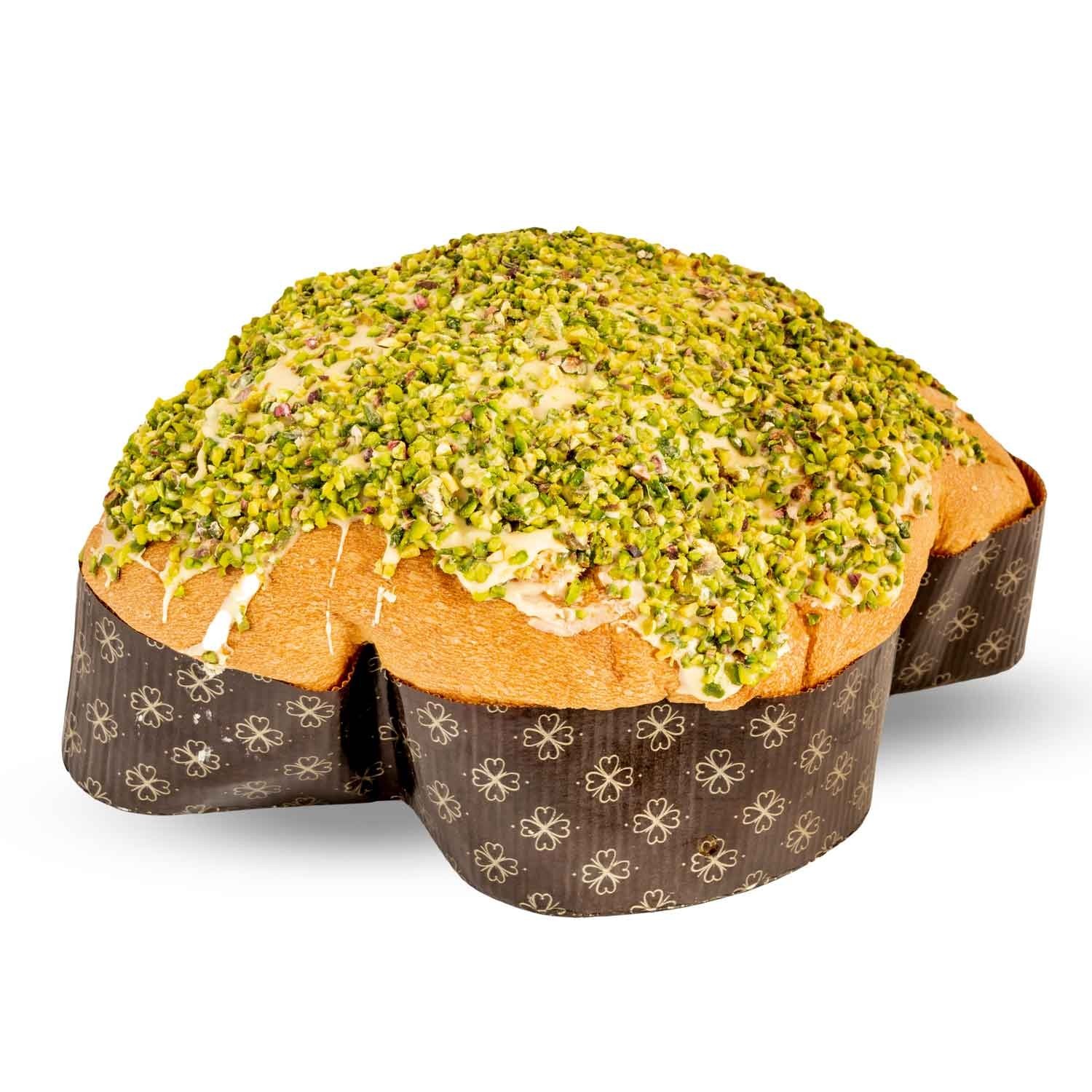 Colomba with filling of pistachio cream